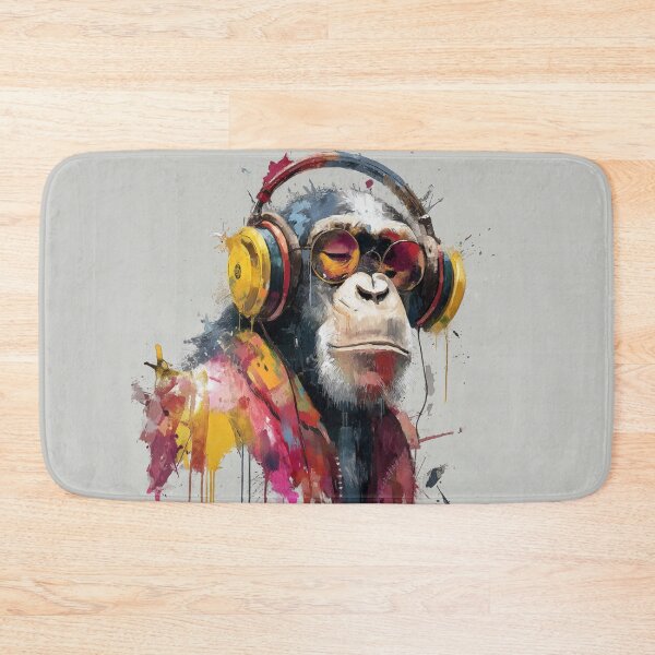 Item preview, Dj Monkey Painting With Sunglasses and Headphones Watercolor Art Print designed and sold by GrinGalore.