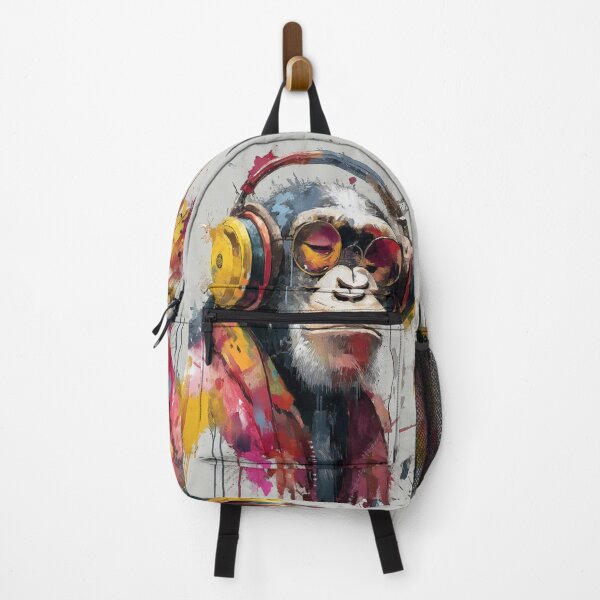 Item preview, Dj Monkey Painting With Sunglasses and Headphones Watercolor Art Print designed and sold by GrinGalore.