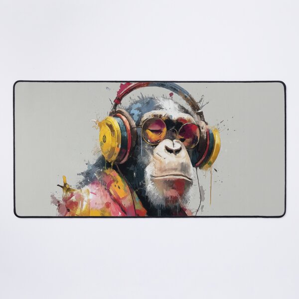 Item preview, Dj Monkey Painting With Sunglasses and Headphones Watercolor Art Print designed and sold by GrinGalore.