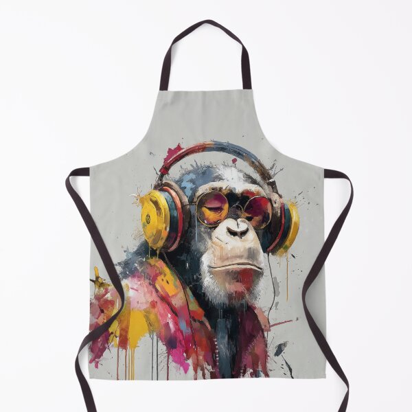 Item preview, Dj Monkey Painting With Sunglasses and Headphones Watercolor Art Print designed and sold by GrinGalore.