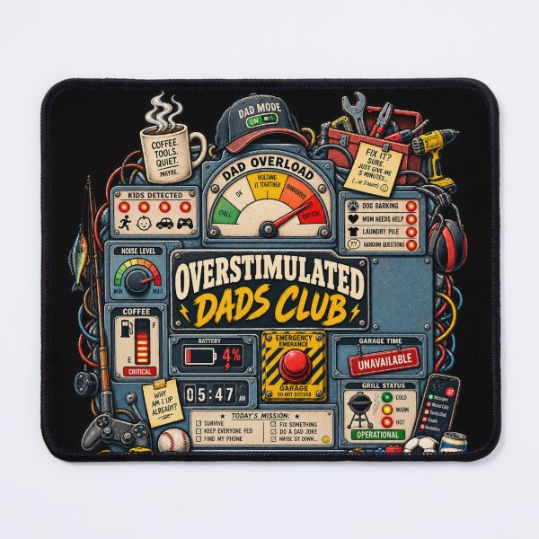 Item preview, Overstimulated Dads Club Control Panel - Dad Overload Critical Funny Dad Life Machine designed and sold by Neurospicy Trolls.