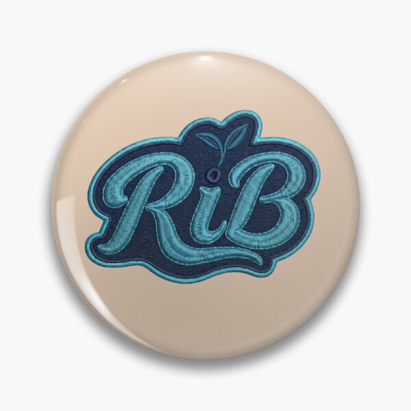 Item preview, RiB Script Organic Emblem Ocean Blue Typography designed and sold by Rib-Brand.