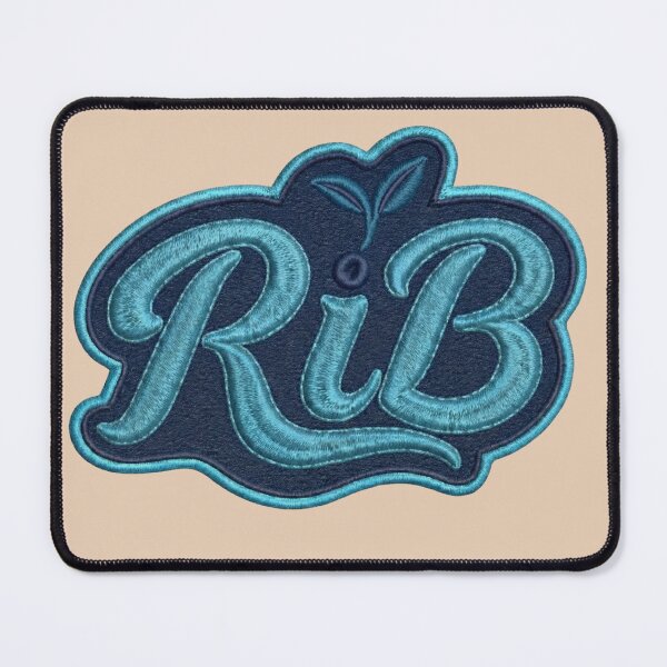 Item preview, RiB Script Organic Emblem Ocean Blue Typography designed and sold by Rib-Brand.