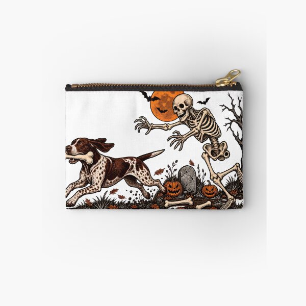 Item preview, German Shorthaired Pointer Halloween, Skeleton Chasing GSP Dog designed and sold by sdhizasSuski.
