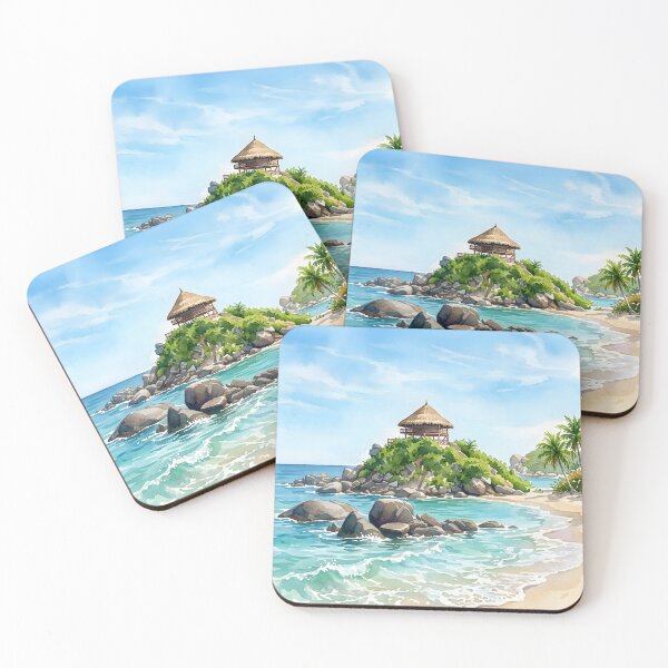 Item preview, Cabo San Juan Colombia Travel Poster – Watercolor Print designed and sold by POSTERIOCREW.