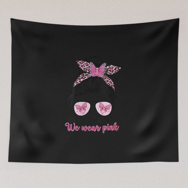 Item preview, Womens On Wednesday We Wear Pink Messy Bun, Leopard Breast Cancer designed and sold by ricardoxpyd.