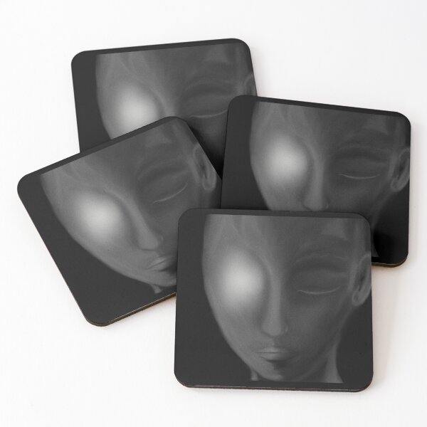 Item preview, Glowing Eye Dark Alien Portrait⁠ designed and sold by a1-x.