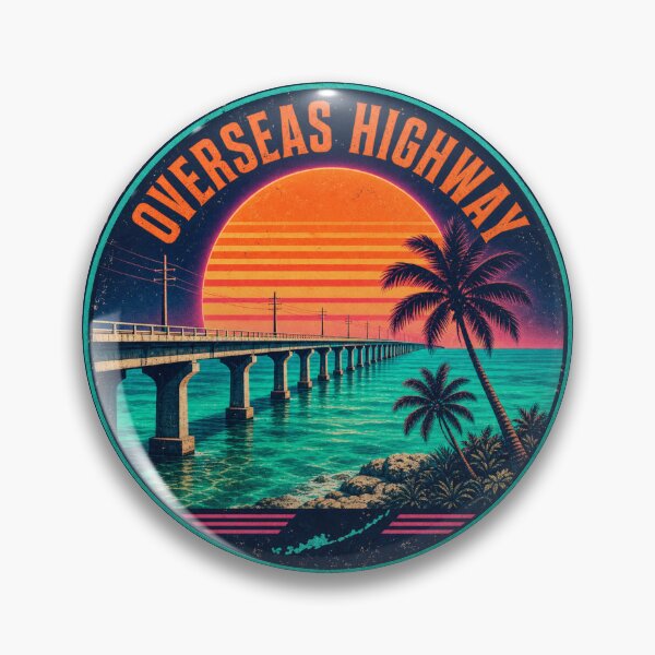 Item preview, Overseas Highway Florida Keys 1980s Synthwave Bridge designed and sold by jeshands.
