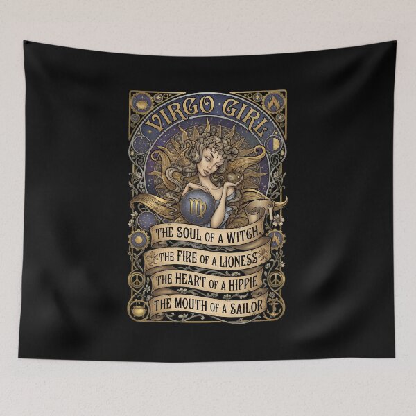 Item preview, Virgo Zodiac Astrology Witch Goddess Vintage Nouveau Banner designed and sold by AbdullahiStinne.
