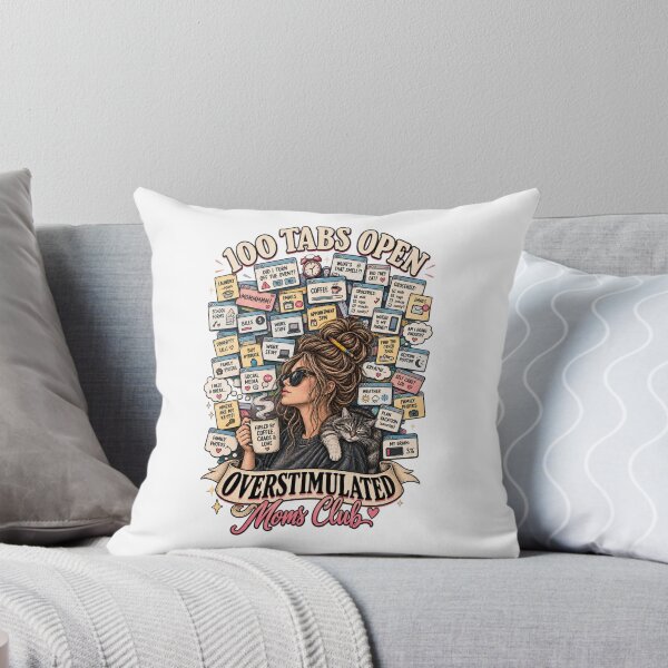 Item preview, Overstimulated Moms Club 100 Tabs Open - Funny Mom Brain Mental Load Cat Mom designed and sold by Neurospicy Trolls.