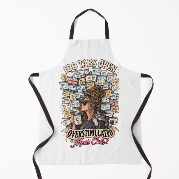 Item preview, Overstimulated Moms Club 100 Tabs Open - Funny Mom Brain Mental Load Cat Mom designed and sold by Neurospicy Trolls.