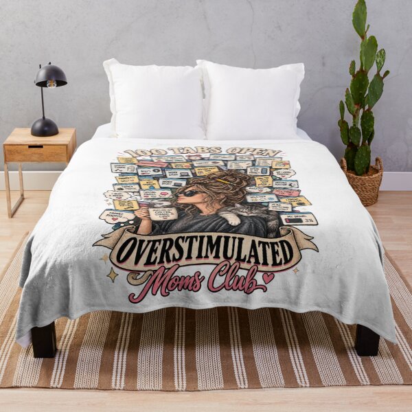 Item preview, Overstimulated Moms Club 100 Tabs Open - Funny Mom Brain Mental Load Cat Mom designed and sold by Neurospicy Trolls.