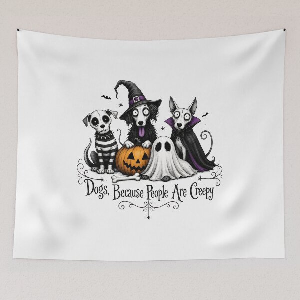 Item preview, Dogs Because People Are Creepy Halloween Dog Art designed and sold by SoyLamderma.