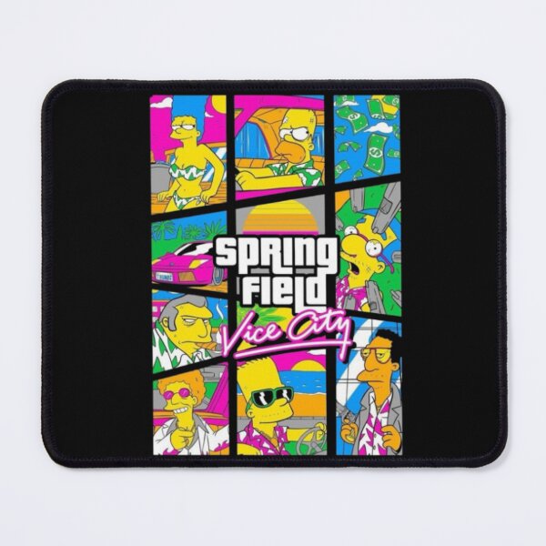 Item preview, Neon Chaos and Animated Vice Fusion – Springfield Vice City Poster designed and sold by WATEKE.