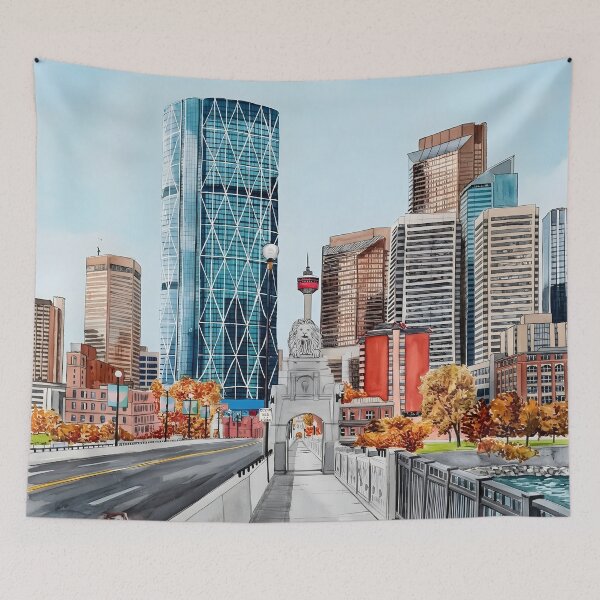 Item preview, Calgary Watercolor Print – Canada Travel Wall Art designed and sold by POSTERIOCREW.