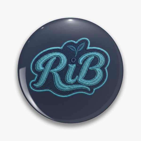 Item preview, RiB Script Organic Emblem Ocean Blue Typography designed and sold by Rib-Brand.