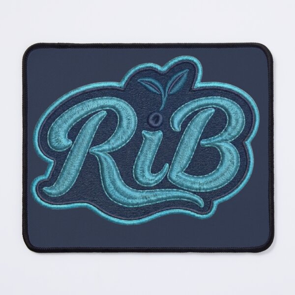 Item preview, RiB Script Organic Emblem Ocean Blue Typography designed and sold by Rib-Brand.