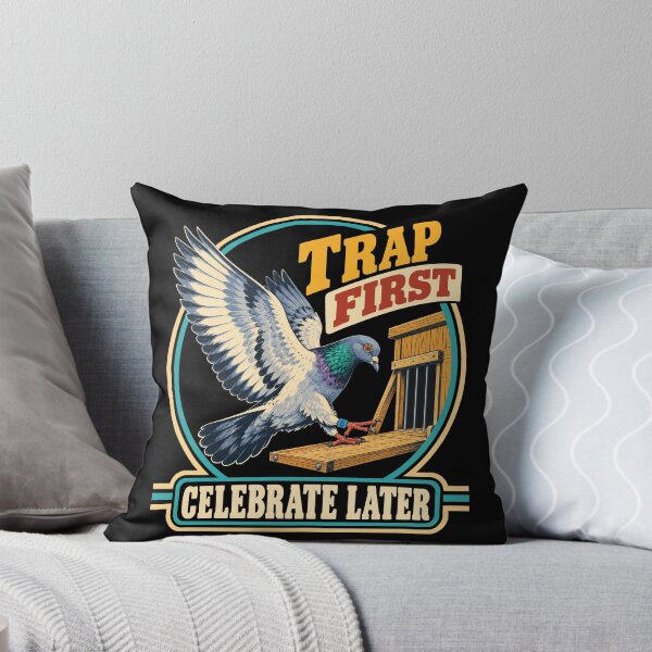 Item preview, Trap First Celebrate Later Racing Pigeon designed and sold by TamsinDesign.