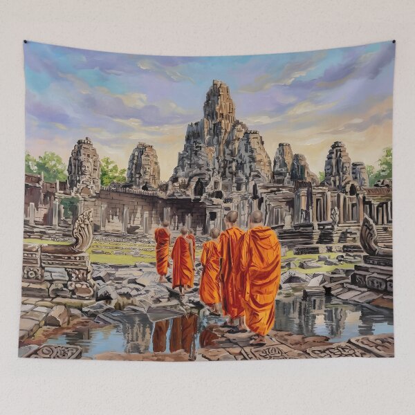 Artikelvorschau, Angkor Kambodscha Reiseplakat – Vintage-Tempelkunst entworfen und verkauft von POSTERIOCREW.