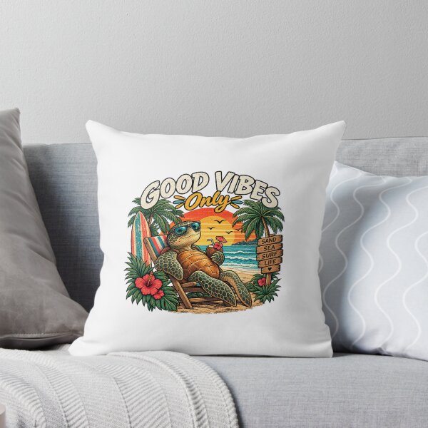 Item preview, Relaxed Sea Turtle Beach Vintage Tropical Illustration designed and sold by lovepower.