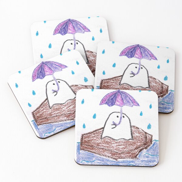 Item preview, Ghost Floating in Coffin with Umbrella designed and sold by MagicYana.