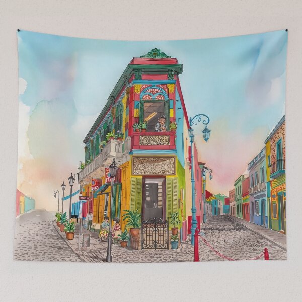 Item preview, Caminito La Boca Buenos Aires Watercolor Travel designed and sold by POSTERIOCREW.