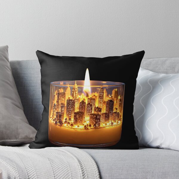 Item preview, Miniature Glowing City Inside a Scented Glass Candle designed and sold by OksArtStudio.