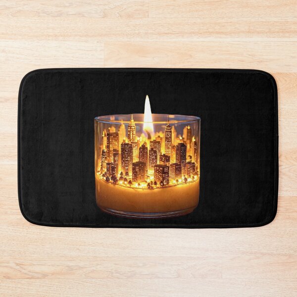 Item preview, Miniature Glowing City Inside a Scented Glass Candle designed and sold by OksArtStudio.