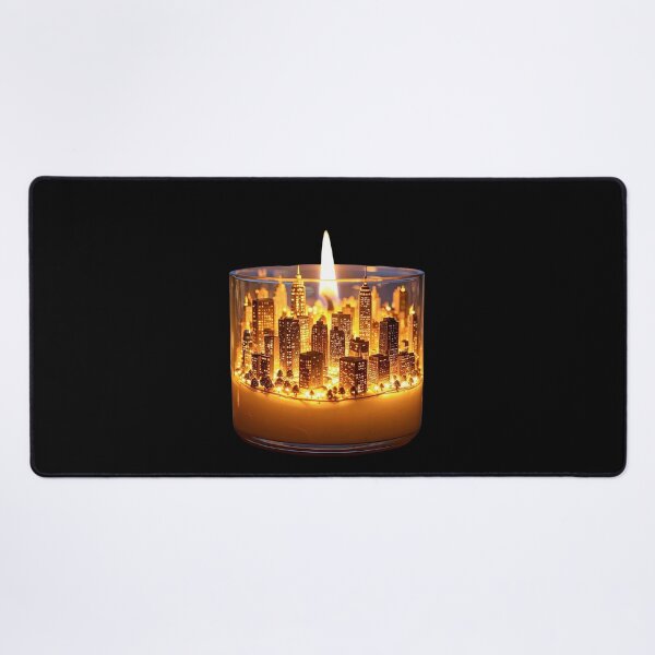 Item preview, Miniature Glowing City Inside a Scented Glass Candle designed and sold by OksArtStudio.