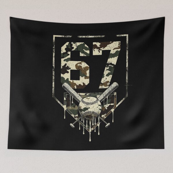 Item preview, Camo Number 67 Baseball Crossed Bats Home Plate Sports Design designed and sold by ZaDonShop.