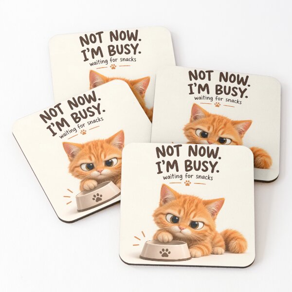 Item preview, Not Now, I'm Busy – Waiting for Snacks | Funny Orange Cat designed and sold by bauschberts.
