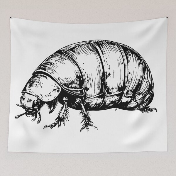Item preview, Vintage Isopod Illustration - Linocut Pill Bug & Roly Poly Art designed and sold by Litely.