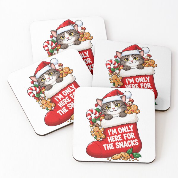 Item preview, I'm Only Here For The Snacks Funny Cat Christmas Design designed and sold by Kenzie & Co.