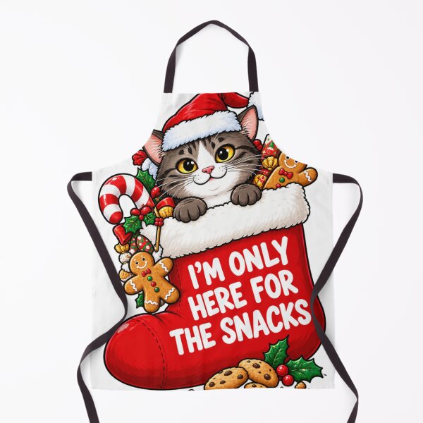 Item preview, I'm Only Here For The Snacks Funny Cat Christmas Design designed and sold by Kenzie & Co.