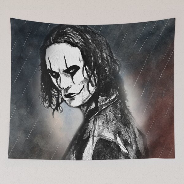 Item preview, The Crow Eric Draven “Can’t Rain All the Time” Portrait – Gothic Movie & Cult Film Art Print designed and sold by ConorKeeganArt.