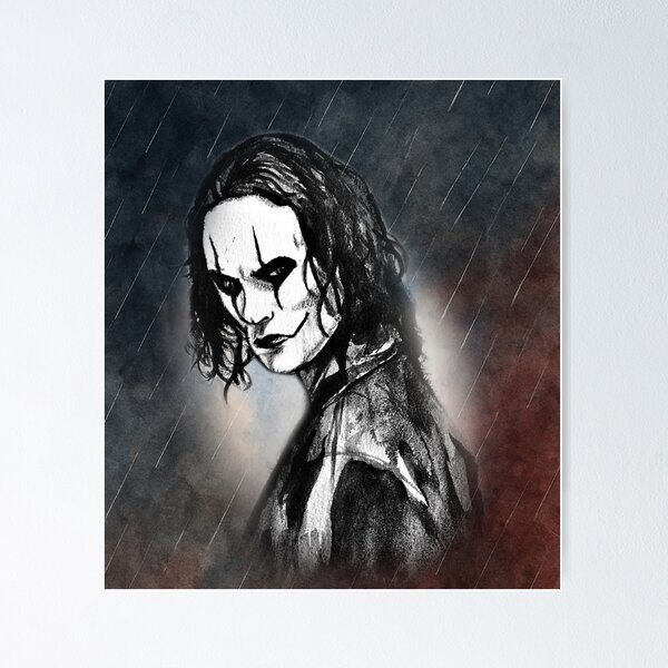 Item preview, The Crow Eric Draven “Can’t Rain All the Time” Portrait – Gothic Movie & Cult Film Art Print designed and sold by ConorKeeganArt.