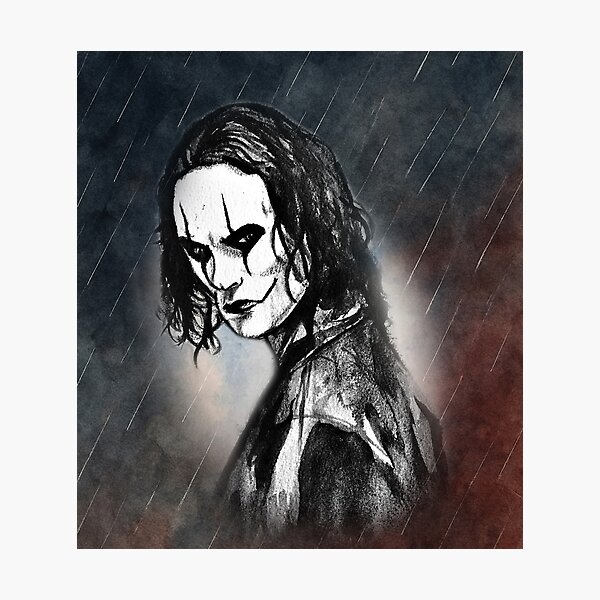 Item preview, The Crow Eric Draven “Can’t Rain All the Time” Portrait – Gothic Movie & Cult Film Art Print designed and sold by ConorKeeganArt.