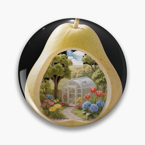 Item preview, Miniature Greenhouse Garden Inside a Fresh Yellow Pear designed and sold by OksArtStudio.