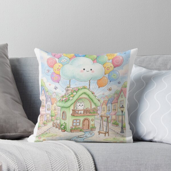 Item preview, Cute Floating Cat House with Balloon designed and sold by Emamohamed.
