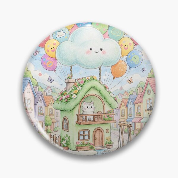 Item preview, Cute Floating Cat House with Balloon designed and sold by Emamohamed.