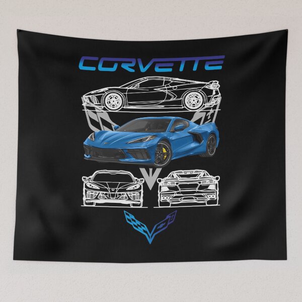Item preview, Corvette C8 Blue Chevrolet Car designed and sold by pik-niki.