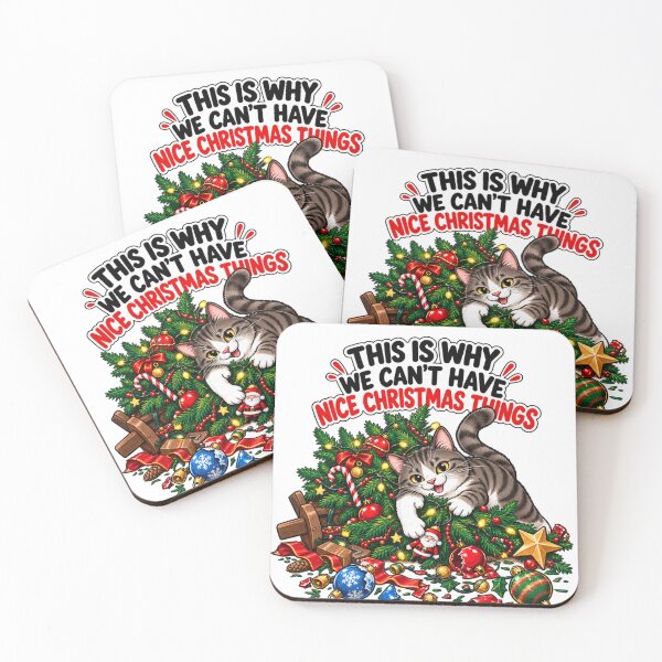 Item preview, This Is Why We Can't Have Nice Christmas Things Cat Design designed and sold by Kenzie & Co.