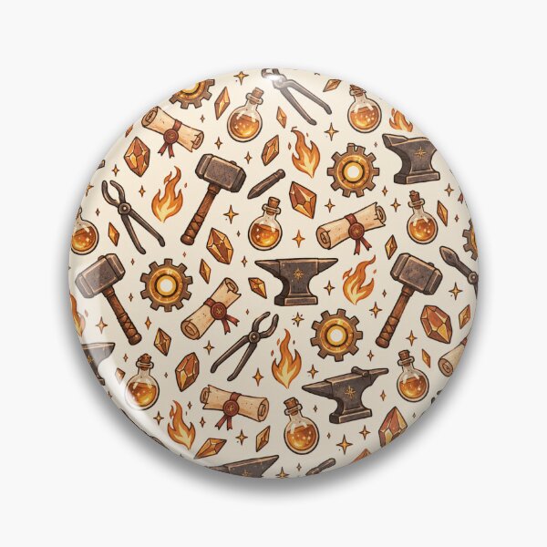Item preview, Blacksmith Fantasy Doodle Seamless Pattern designed and sold by Fanverse Merchandise.