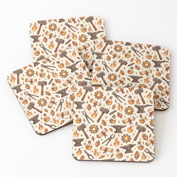 Item preview, Blacksmith Fantasy Doodle Seamless Pattern designed and sold by Fanverse Merchandise.