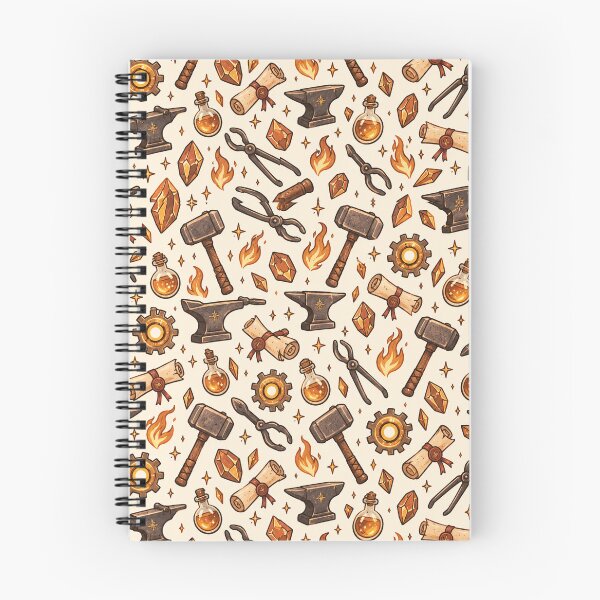 Item preview, Blacksmith Fantasy Doodle Seamless Pattern designed and sold by Fanverse Merchandise.