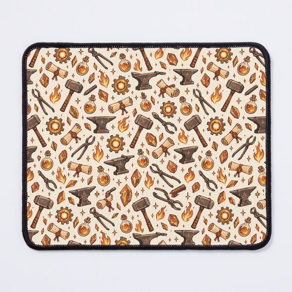 Item preview, Blacksmith Fantasy Doodle Seamless Pattern designed and sold by Fanverse Merchandise.