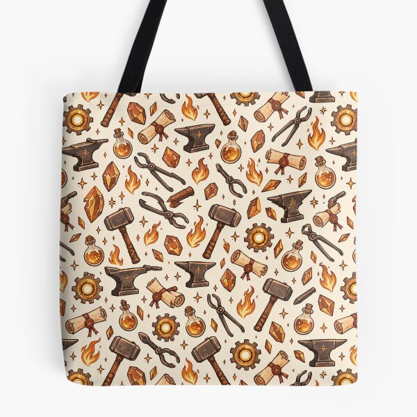 Item preview, Blacksmith Fantasy Doodle Seamless Pattern designed and sold by Fanverse Merchandise.