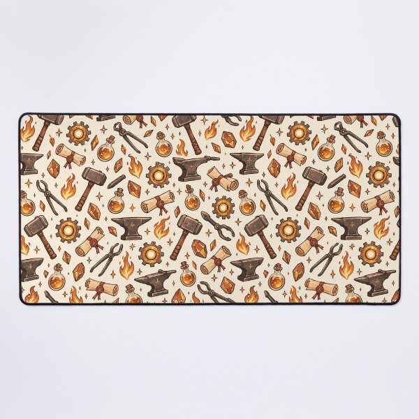 Item preview, Blacksmith Fantasy Doodle Seamless Pattern designed and sold by Fanverse Merchandise.