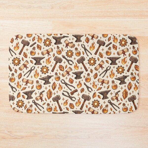 Item preview, Blacksmith Fantasy Doodle Seamless Pattern designed and sold by Fanverse Merchandise.