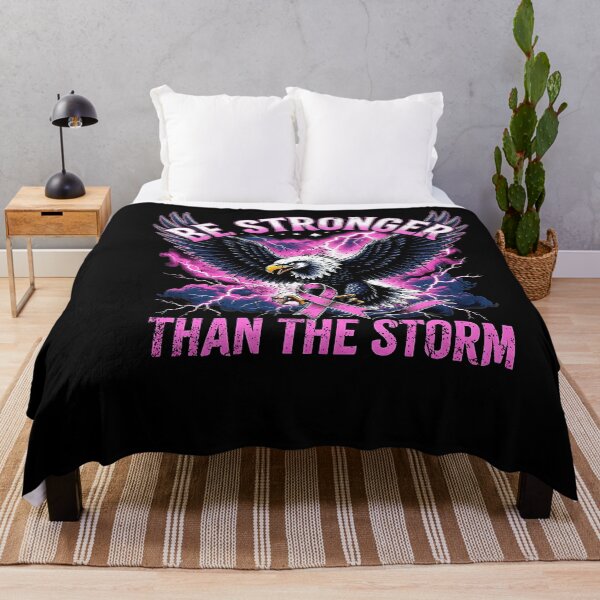 Item preview, Be Stronger Than The Storm Pink Ribbon Eagle Cancer Awareness Design designed and sold by ZaDonShop.